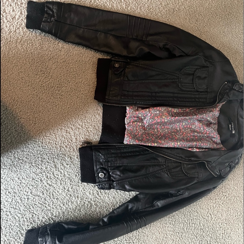 Forever 21 Leather Bomber Jacket